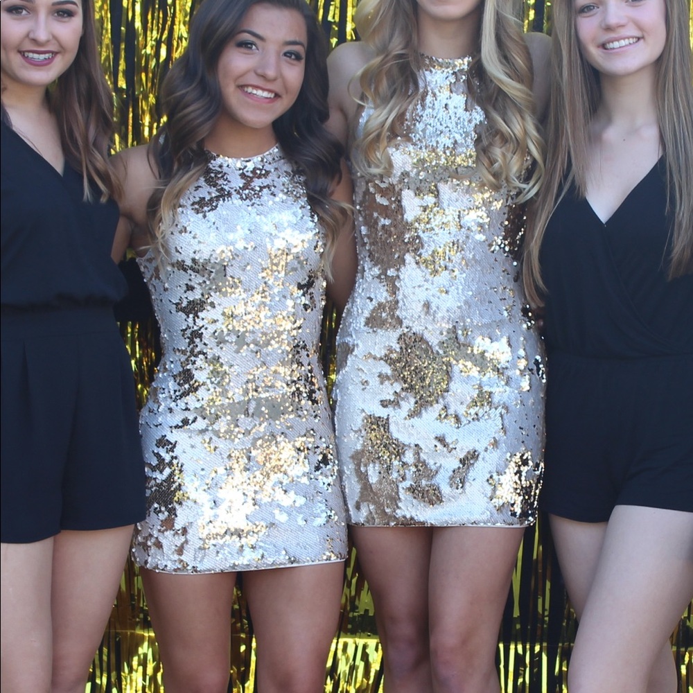 Color changing sequin dress